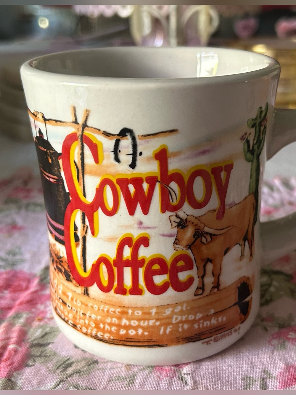 Vintage Westwood "Coffees of Yesteryear" Cowboy Coffee Mug 🤠 Heavy 16oz Western